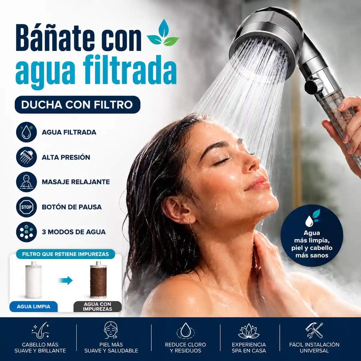 DUCHA CON FILTRO | Agua limpia que cuida tu piel, cabello y ojos