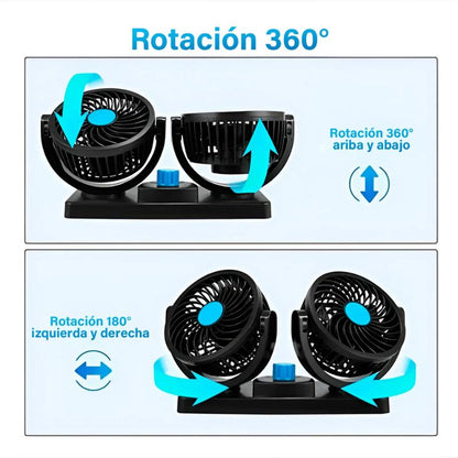 Ventilador Doble para Auto – Frescura Inmediata en Cada Viaje ❄️🚗