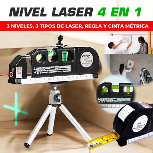 NIVELADOR LÁSER PRO 4 EN 1 | PRECISIÓN Y VERSATILIDAD EN TUS MANOS