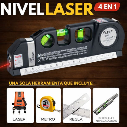 NIVELADOR LÁSER PRO 4 EN 1 | PRECISIÓN Y VERSATILIDAD EN TUS MANOS