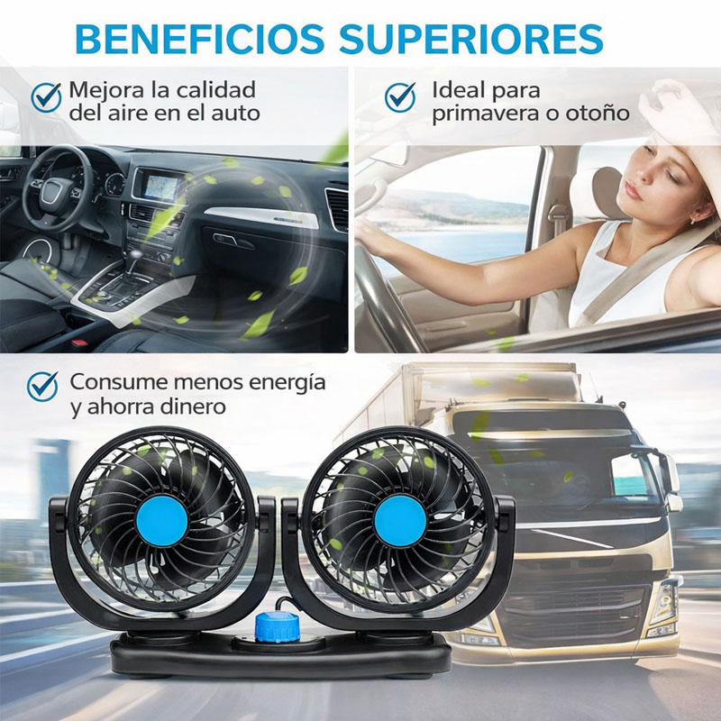 Ventilador Doble para Auto – Frescura Inmediata en Cada Viaje ❄️🚗