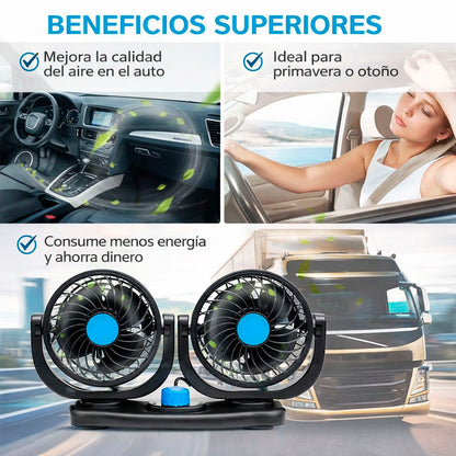 Ventilador Doble para Auto – Frescura Inmediata en Cada Viaje ❄️🚗