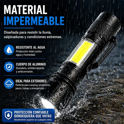 Linterna Táctica Recargable PROMO 2X1 Resistente al agua para camping y emergencias 🔦
