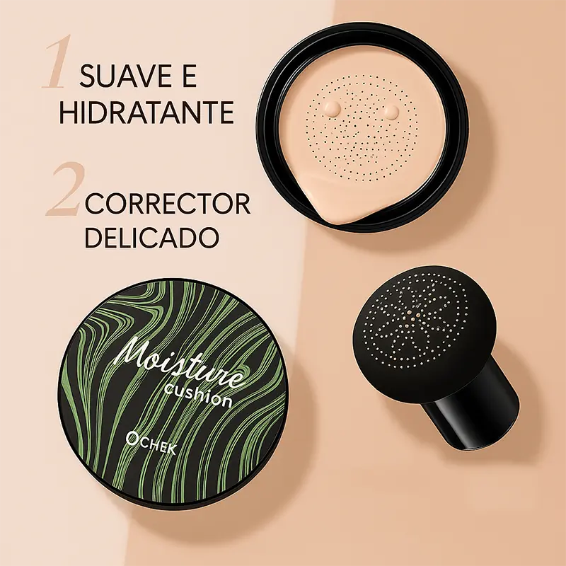 Base Cushion efecto filtro real — Cobertura impecable, piel ligera y luminosa al instante 🌸