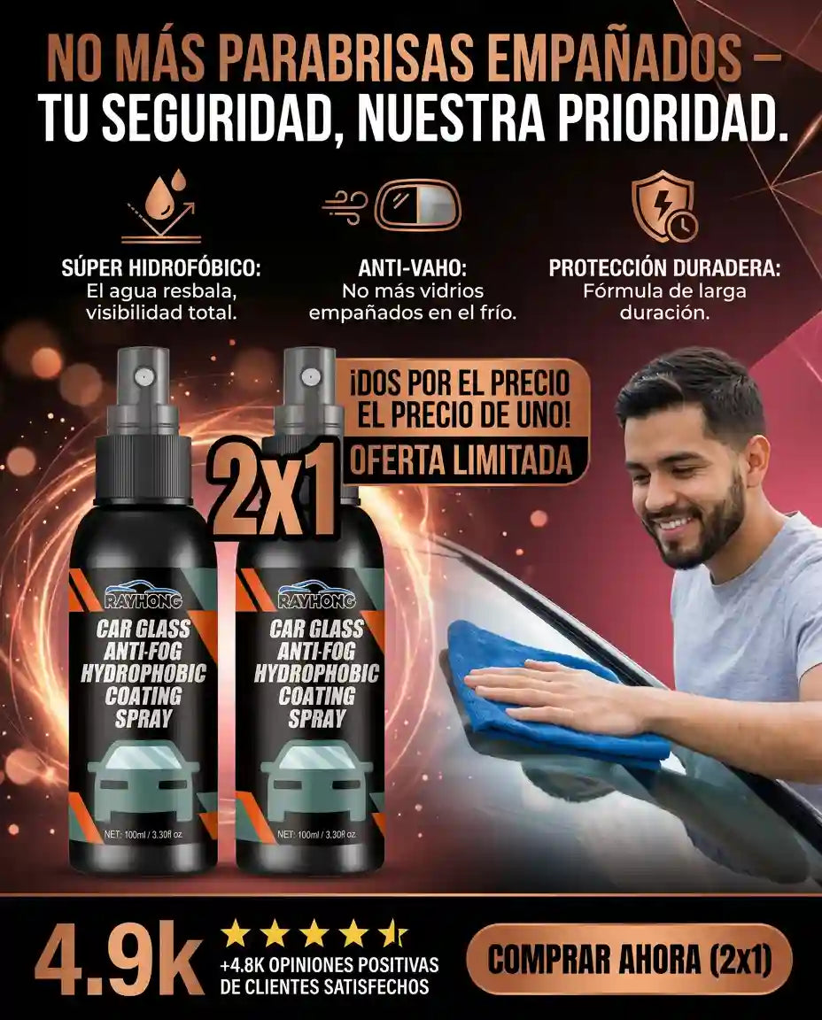 [2x1 OFERTA] SPRAY ANTI EMPAÑO| 1 Sola aplicación dura varios días🚗