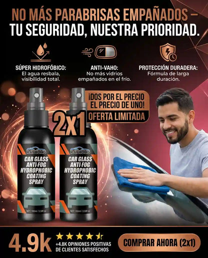 [2x1 OFERTA] SPRAY ANTI EMPAÑO| 1 Sola aplicación dura varios días🚗