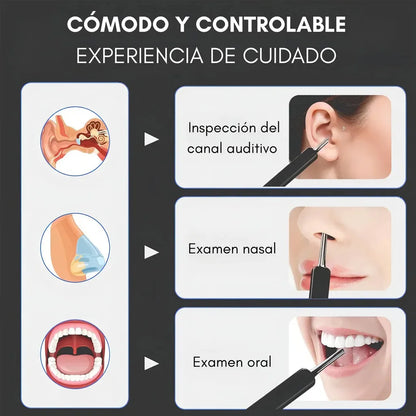 Limpiador de Oídos con Cámara HD y Luz LED