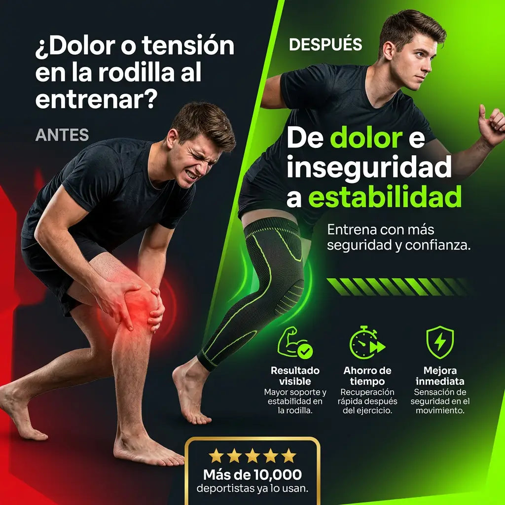 Rodillera Larga de Compresión | Dile adiós al dolor de rodilla y vuelve a disfrutar tu día