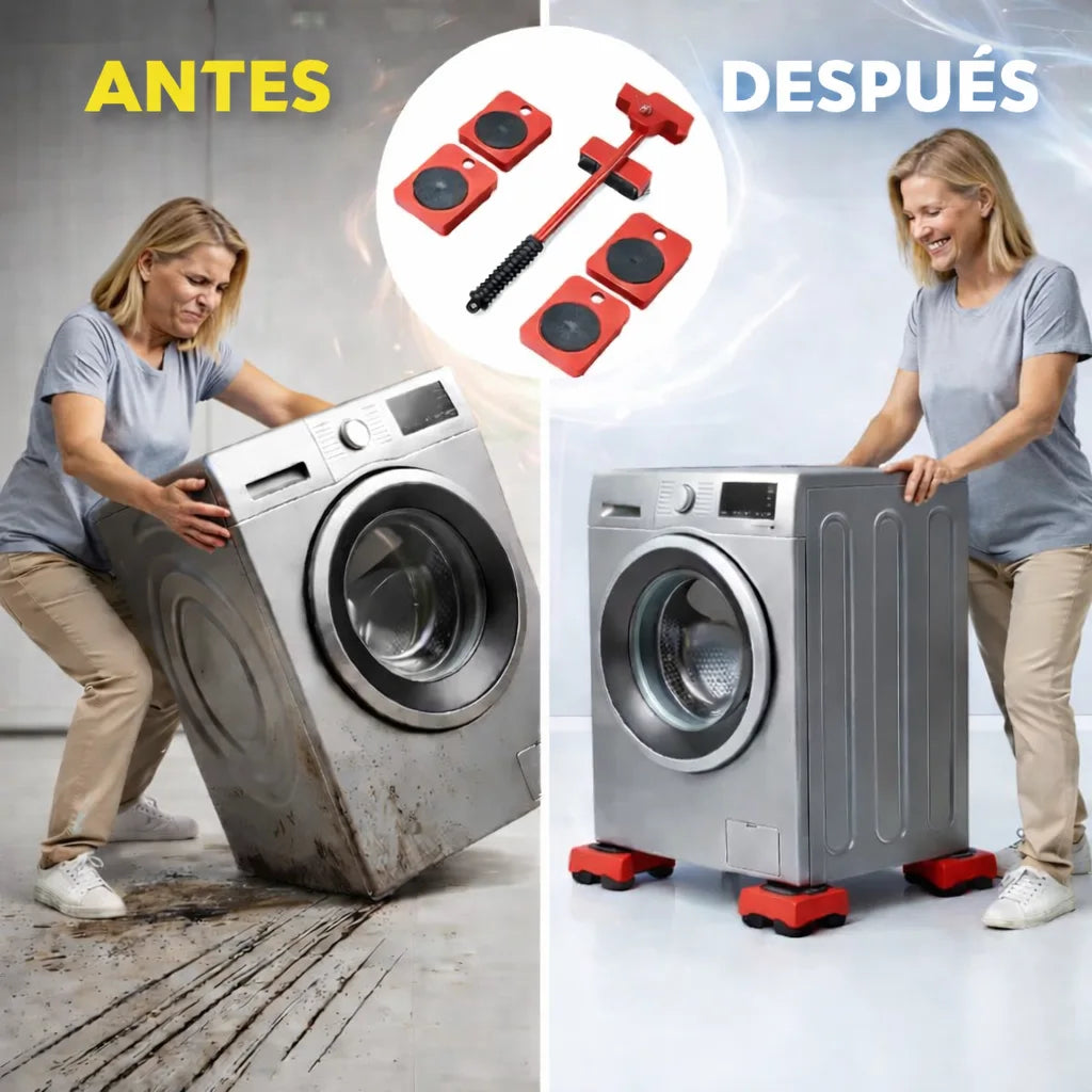 Deslizador de Muebles - EasyMove® (4 Bases con Ruedas + Levantador)