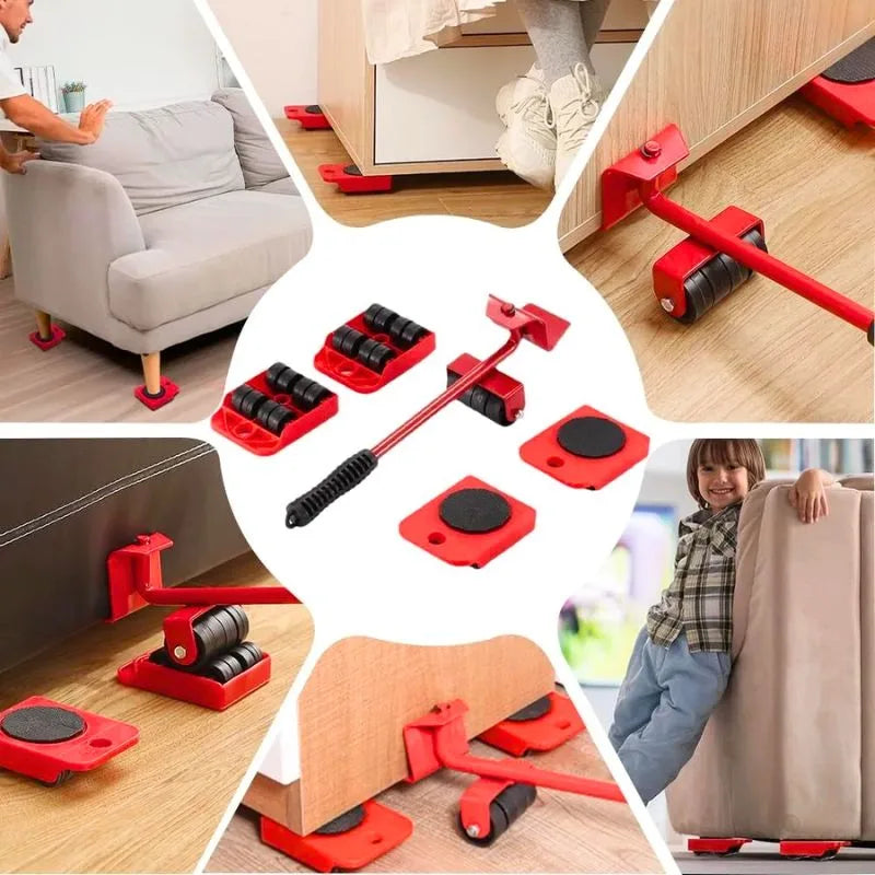 Deslizador de Muebles - EasyMove® (4 Bases con Ruedas + Levantador)