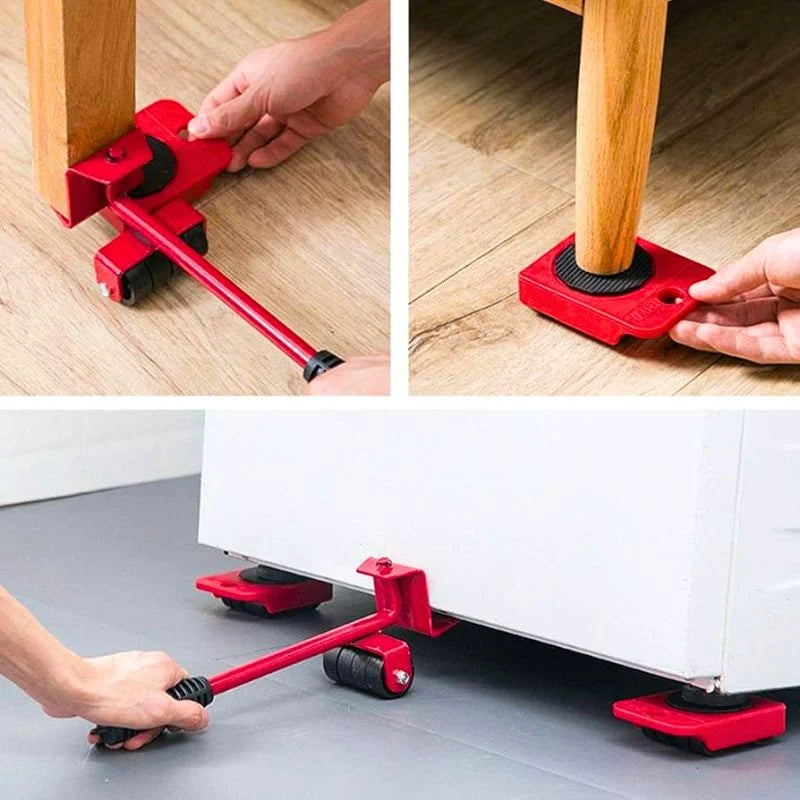Deslizador de Muebles - EasyMove® (4 Bases con Ruedas + Levantador)