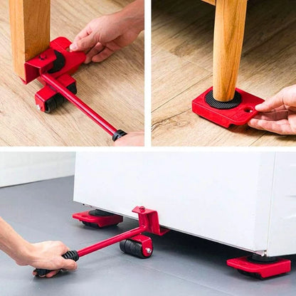 Deslizador de Muebles - EasyMove® (4 Bases con Ruedas + Levantador)