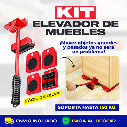 Deslizador de Muebles - EasyMove® (4 Bases con Ruedas + Levantador)