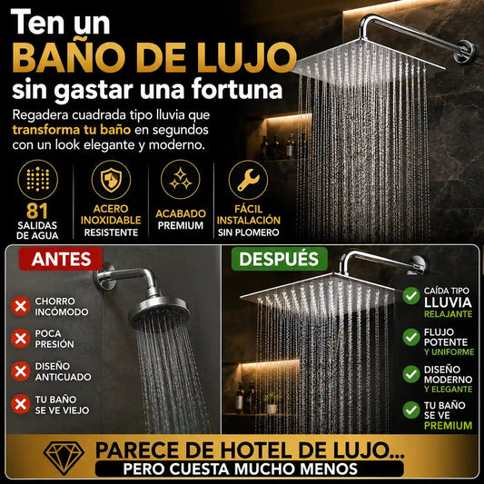 REGADERA LLUVIA | Elegante, buena presión y de fácil instalación