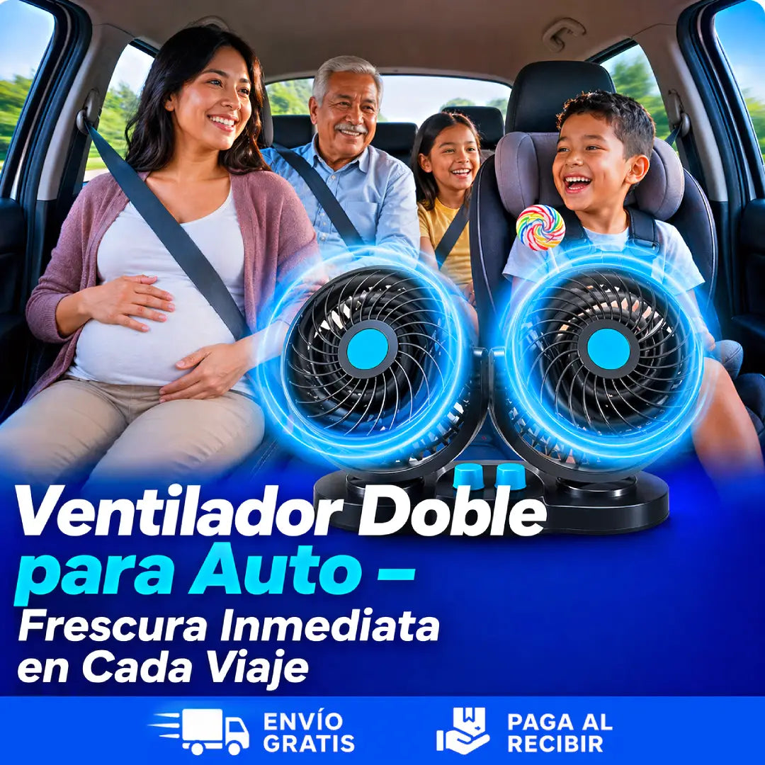 Ventilador Doble para Auto – Frescura Inmediata en Cada Viaje ❄️🚗