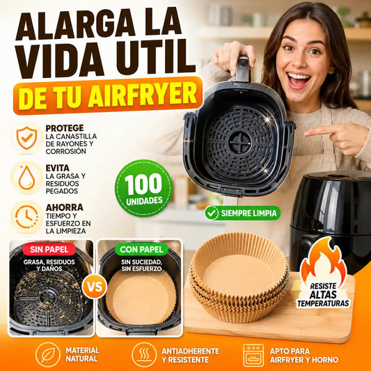 PACK DE PAPEL PARA HORNEAR SIN DAÑAR LA FREIDORA
