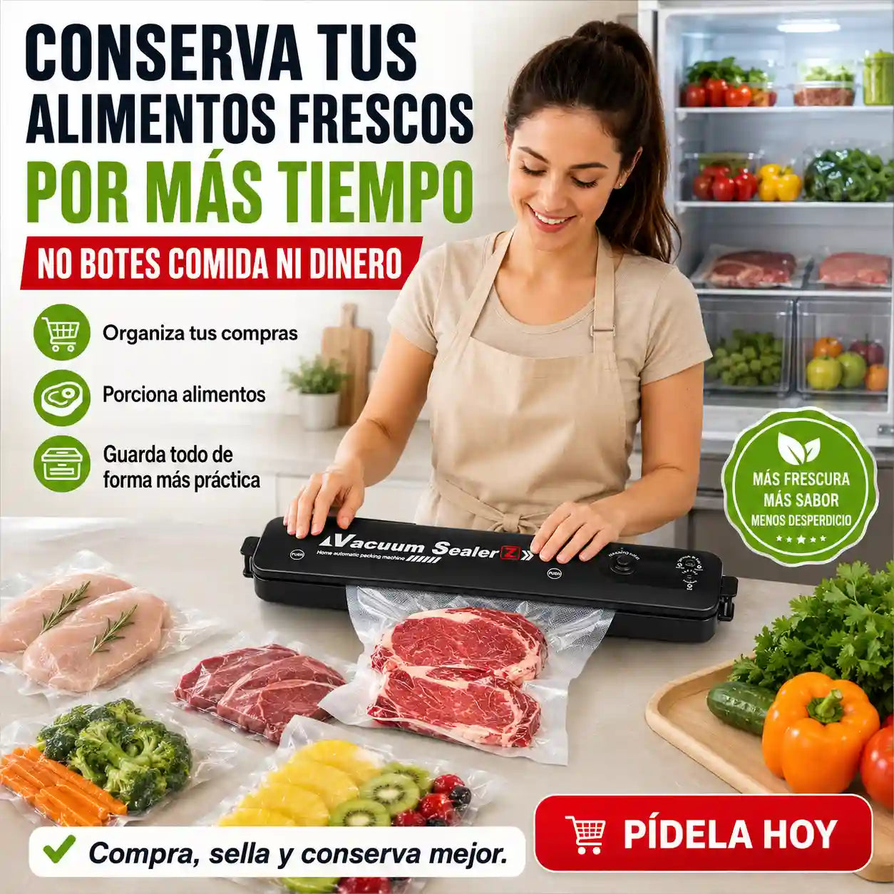 MAQUINA SELLADORA | 🥩🥦 Conserva alimentos y protege tus objetos por mucho más tiempo