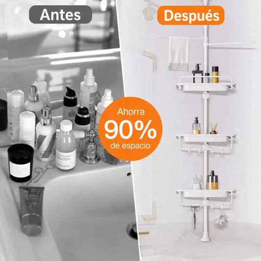 Estante Esquinero de Baño – La Solución para Baños Pequeños y Desordenados