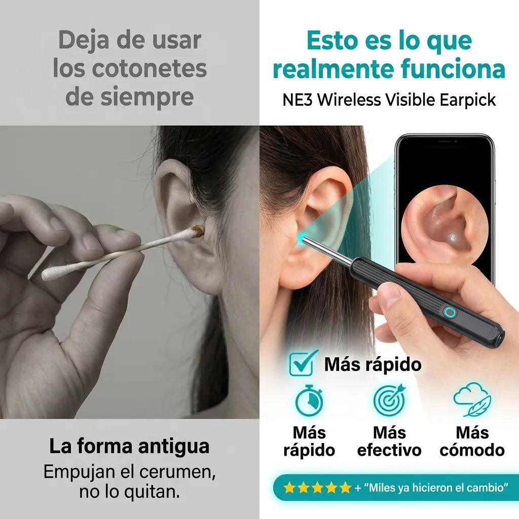 Limpiador de Oídos con Cámara HD y Luz LED