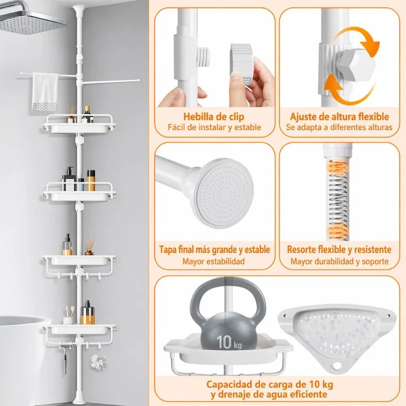 Estante Esquinero de Baño – La Solución para Baños Pequeños y Desordenados