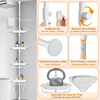 Estante Esquinero de Baño – La Solución para Baños Pequeños y Desordenados